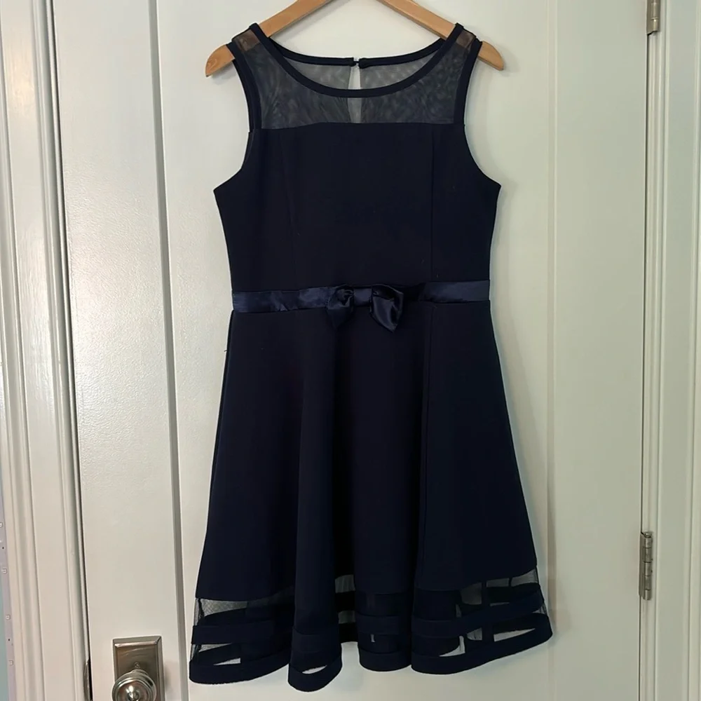 Calvin Klein Sleeveless Dress, Navy, Size 14